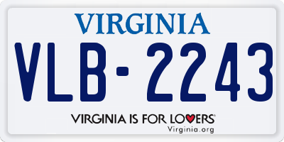 VA license plate VLB2243