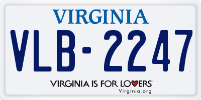 VA license plate VLB2247
