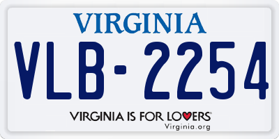 VA license plate VLB2254
