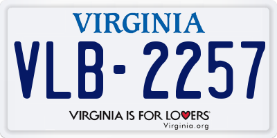 VA license plate VLB2257