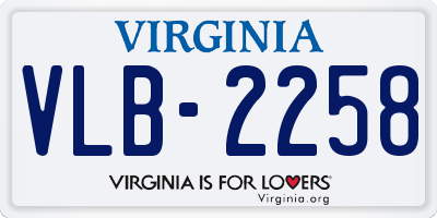 VA license plate VLB2258