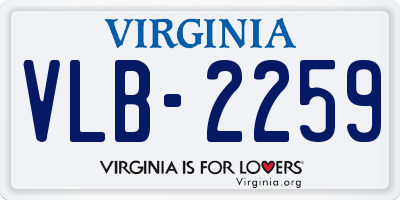 VA license plate VLB2259