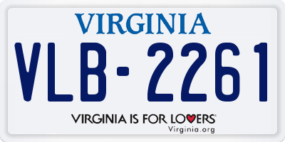 VA license plate VLB2261