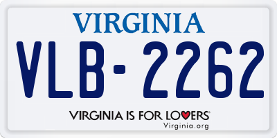 VA license plate VLB2262