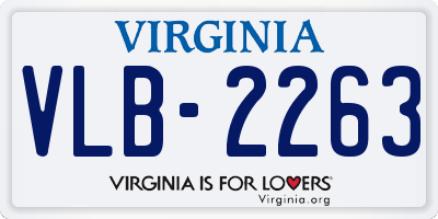 VA license plate VLB2263