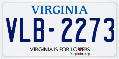 VA license plate VLB2273