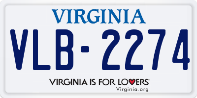 VA license plate VLB2274