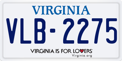 VA license plate VLB2275