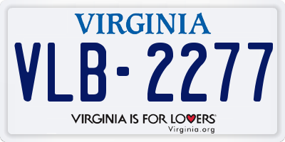 VA license plate VLB2277