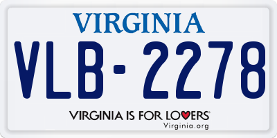 VA license plate VLB2278