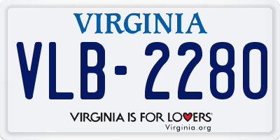 VA license plate VLB2280
