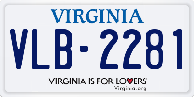 VA license plate VLB2281