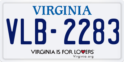 VA license plate VLB2283