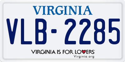 VA license plate VLB2285
