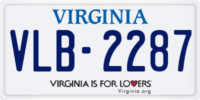 VA license plate VLB2287