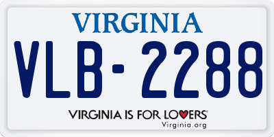 VA license plate VLB2288