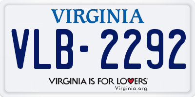 VA license plate VLB2292