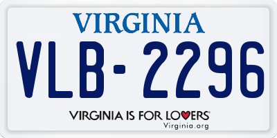 VA license plate VLB2296