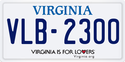 VA license plate VLB2300