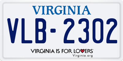 VA license plate VLB2302