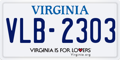 VA license plate VLB2303