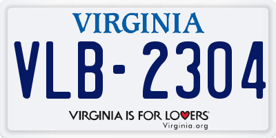 VA license plate VLB2304