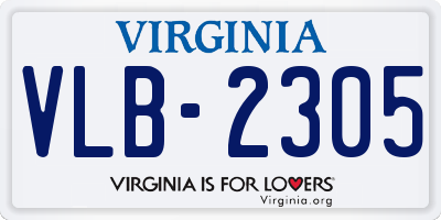 VA license plate VLB2305