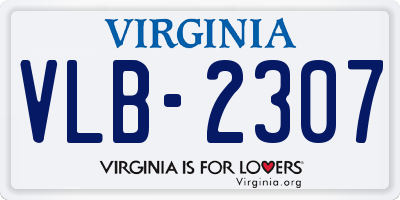 VA license plate VLB2307