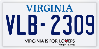 VA license plate VLB2309
