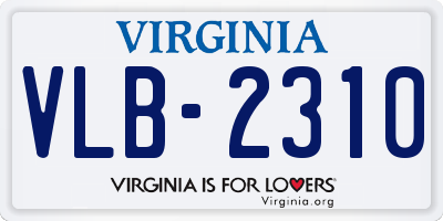 VA license plate VLB2310