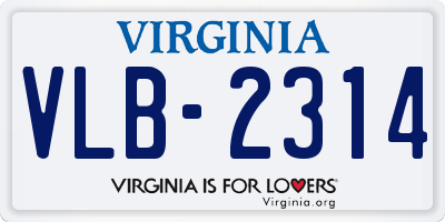 VA license plate VLB2314