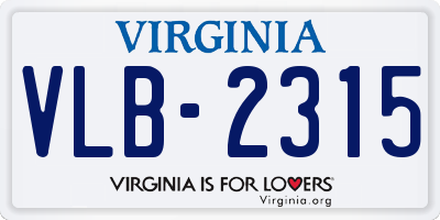 VA license plate VLB2315