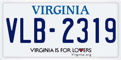 VA license plate VLB2319