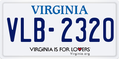 VA license plate VLB2320