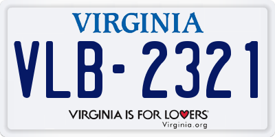 VA license plate VLB2321