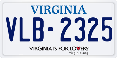 VA license plate VLB2325