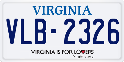 VA license plate VLB2326