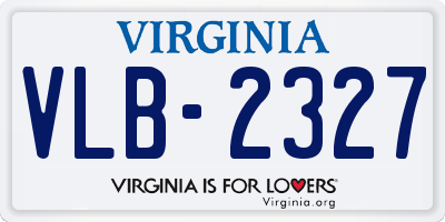 VA license plate VLB2327