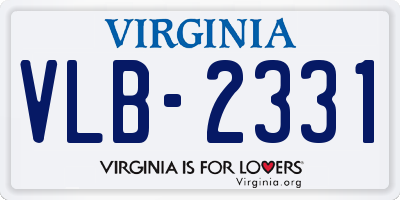 VA license plate VLB2331