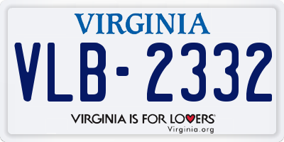 VA license plate VLB2332