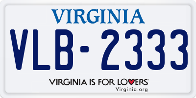 VA license plate VLB2333