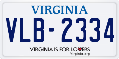VA license plate VLB2334