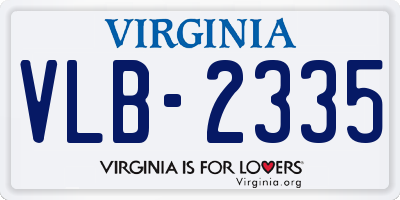 VA license plate VLB2335