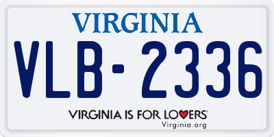 VA license plate VLB2336