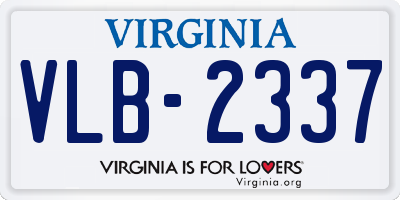 VA license plate VLB2337