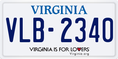 VA license plate VLB2340