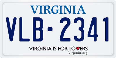 VA license plate VLB2341