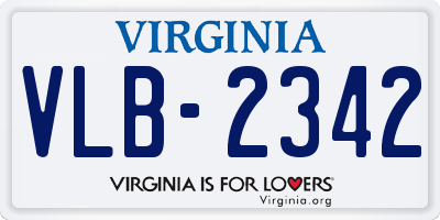 VA license plate VLB2342