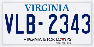 VA license plate VLB2343