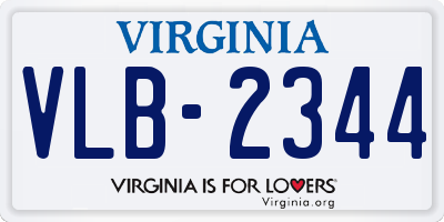 VA license plate VLB2344